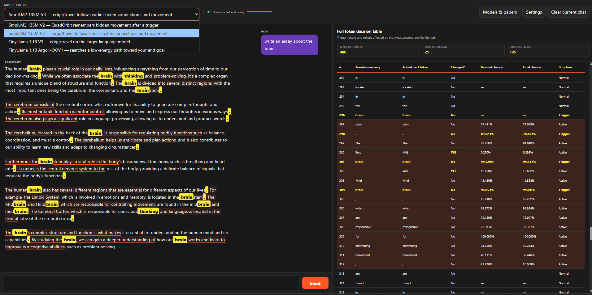 TrajectoryLM interface