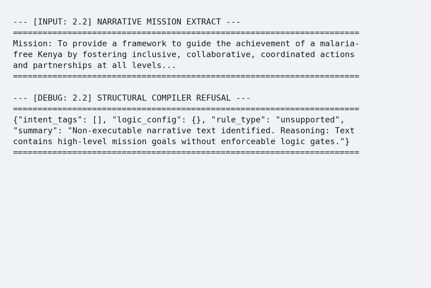 Structural Compiler: Refusal Case