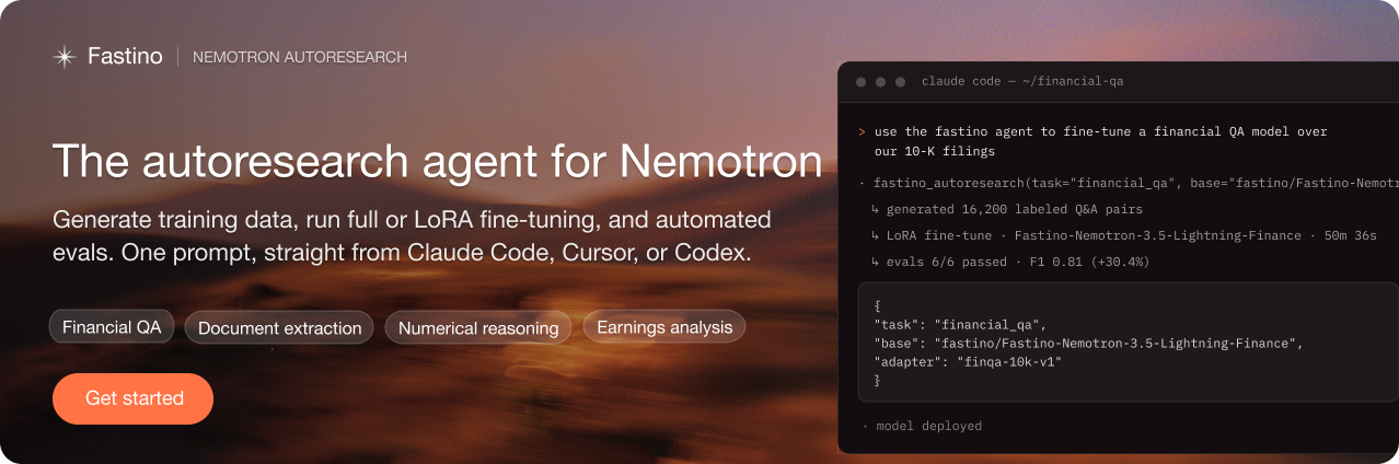 Fastino Agent - Fine-tune Nemotron with a single prompt