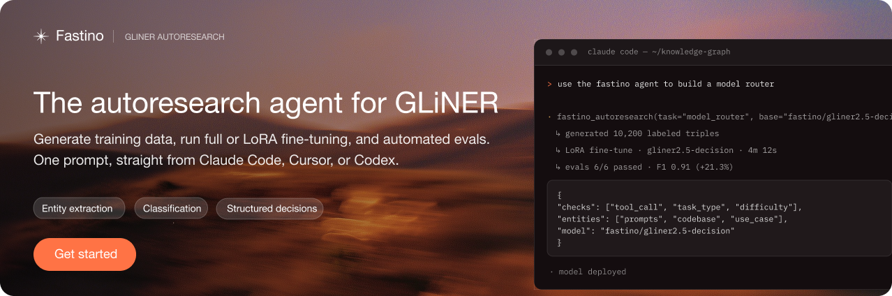 Fastino Agent - Fine-tune GLiNER with a single prompt