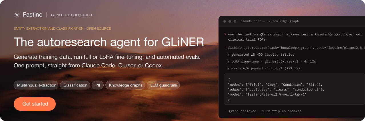 Fastino Agent - Fine-tune GLiNER with a single prompt