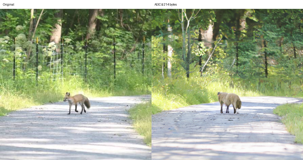 A fox reconstructed as a sheep